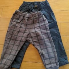 devilrock パンツ 90サイズ 2点セット チェック柄 グレーのサムネイル