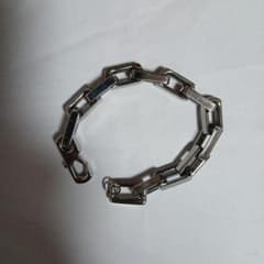 シルバーカラー チェーンブレスレット メンズのサムネイル