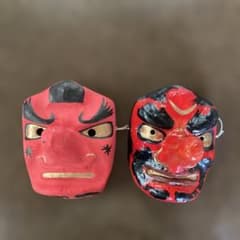 天狗面 張り子 お面 伝統工芸品 天狗 お面 2点セット 張り子 伝統工芸 - メルカリ