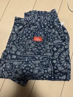 cookman シェフパンツ　ペイズリー　ネイビーのサムネイル