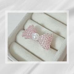 ✨指先にときめきリボン✨クリアピンクリング・指輪(No.3)のサムネイル