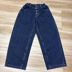 GU キッズ デニムパンツ 140cm 裏起毛　女児用のサムネイル