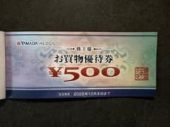 ヤマダホールディングス 株主優待 500円×10枚 買物券のサムネイル