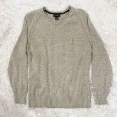 Eddie Bauer コットンニット Vネック セーター メンズL ベージュ 