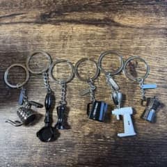 ミニチュアコーヒー用品キーホルダー6個セットのサムネイル