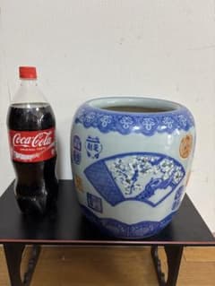 骨董 火鉢 陶器製 山水 花 文字 印章等多彩な模様 レア メダカ鉢