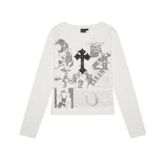 【即日発送】 Cross Paper Long Sleeve (White) 2