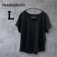美品✨TRANQUILITY 【L】黒 ブラック Vネック 半袖Tシャツのサムネイル