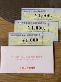 ビックカメラ 株主優待券のサムネイル