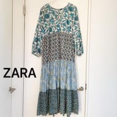 ZARA パッチワークプリント ロングワンピースのサムネイル