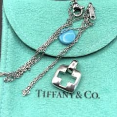 Tiffany & Co. Pierced Cross Pendant 925 Silver Necklace (Authenticated)