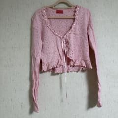 BABY 透かし編みボレロ ピンク