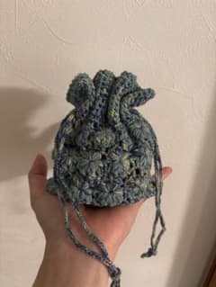 ハンドメイド 巾着袋 ニットポーチのサムネイル