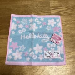 未使用　Hello Kitty ミニタオル ハンカチ 桜柄　キティ　ハローキティのサムネイル