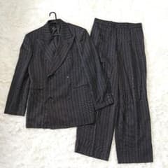YOSHIYUKI KONISHI ダブル セットアップ スーツ 黒 　 LL YOSHIYUKI KONISHI ダブルスーツ セットアップ ストライプ L - メルカリ