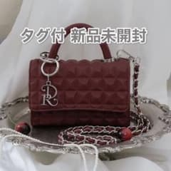 darich ダーリッチ DRチャームチョコレートハンドバッグ ボルドー ロゴ
