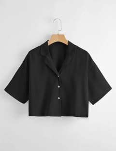 SHEIN ソリッド ラペルネック ブラウスのサムネイル
