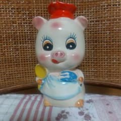 昭和レトロ【陶器製】ぶたの貯金箱 - メルカリ