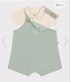 PETIT BATEAU オーバーオールロンパース 12Mのサムネイル