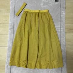 【美品】しまむら/スカート/ロングスカート/フレアスカート/黄色/イエロー/Mのサムネイル