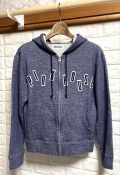 PINK HOUSEピンクハウスロゴジップアップスウェットパーカーMユーズド