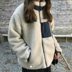 ボアジャケット ボアブルゾン ボア 韓国ファッション ブルゾンのサムネイル