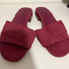 ZARA スエードサンダル ワインレッド 38のサムネイル