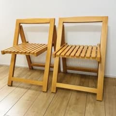 2脚セット②木製 フォールディングチェア 折りたたみチェア ガーデン