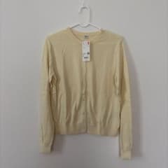 UNIQLO UVカット クルーネックカーディガン イエロー M