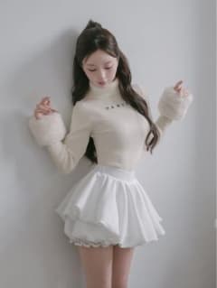 Darich ボリュームバルーンミニスカート F-L white - メルカリ