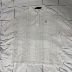 美品　FRED PERRY×MUVEILコラボのレースポロシャツ FRED PERRY レースポロシャツ ホワイト - メルカリ