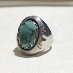 大粒◎ ターコイズ 925 シルバー リング グリーン ボリューム 大粒◎ ターコイズ 925 シルバー リング グリーン ボリューム - メルカリ