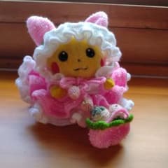 かぎ針編み ピカチュウ いちごのドレスハンドメイドのサムネイル