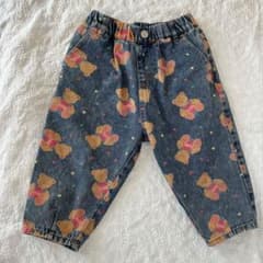 クマ柄デニムパンツ 90cmのサムネイル