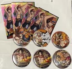 ONE PIECE ワンピース　エース　缶バッジ　メタリックシート　セットのサムネイル