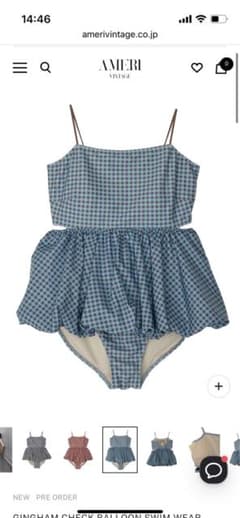 GINGHAM CHECK BALLOON SWIM WEAR - メルカリ