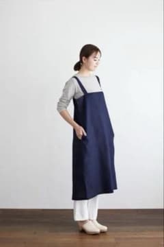 fog linen work フォグリネンワーク リネン　ネイビー　エプロンのサムネイル