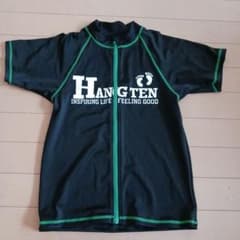 HANG TEN ラッシュガード 160cm ブラック グリーンのサムネイル