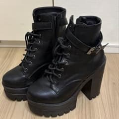 黒　厚底ブーツ　　ヒール13cmのサムネイル