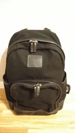 【良品】COACH黒 キャンバス リュック・バックパック 2ポケットのサムネイル