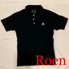 美品✨Roen タオル生地 半袖ポロシャツ 黒 モチーフ柄 型押し パイル生地 半袖 ポロシャツ/ 黒(全3色