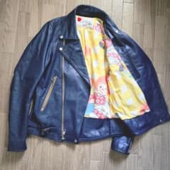 希少 SEVESKIG 一点物 ブルー ライダース ダブル 裏地総柄 L 希少 SEVESKIG 一点物 ブルー ライダース ダブル 裏地総柄 L - メルカリ