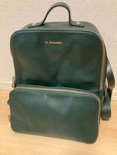 ★連休SALE★LA BAGAGERIE型押しレザー リュックサック　グリーンのサムネイル