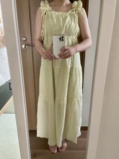 mily bilet フリルショルダーAラインティアードキャミワンピースイエローのサムネイル