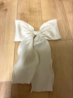 リボン ヘアゴム ホワイトのサムネイル