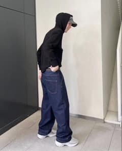 order Loose denim pants one wash INDIGOのサムネイル