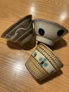 やちむん（沖縄陶器） マカイ 茶碗 2個　蕎麦猪口　３個セットのサムネイル