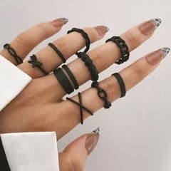 ブラック　リングセットのサムネイル