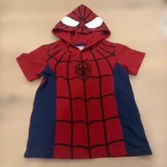 Spider-Man Hooded Short-Sleeve T-Shirt, Size 130