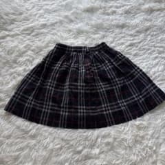 120サイズ】BURBERRYSノバチェックスカート ネイビー 紺色ウール 毛